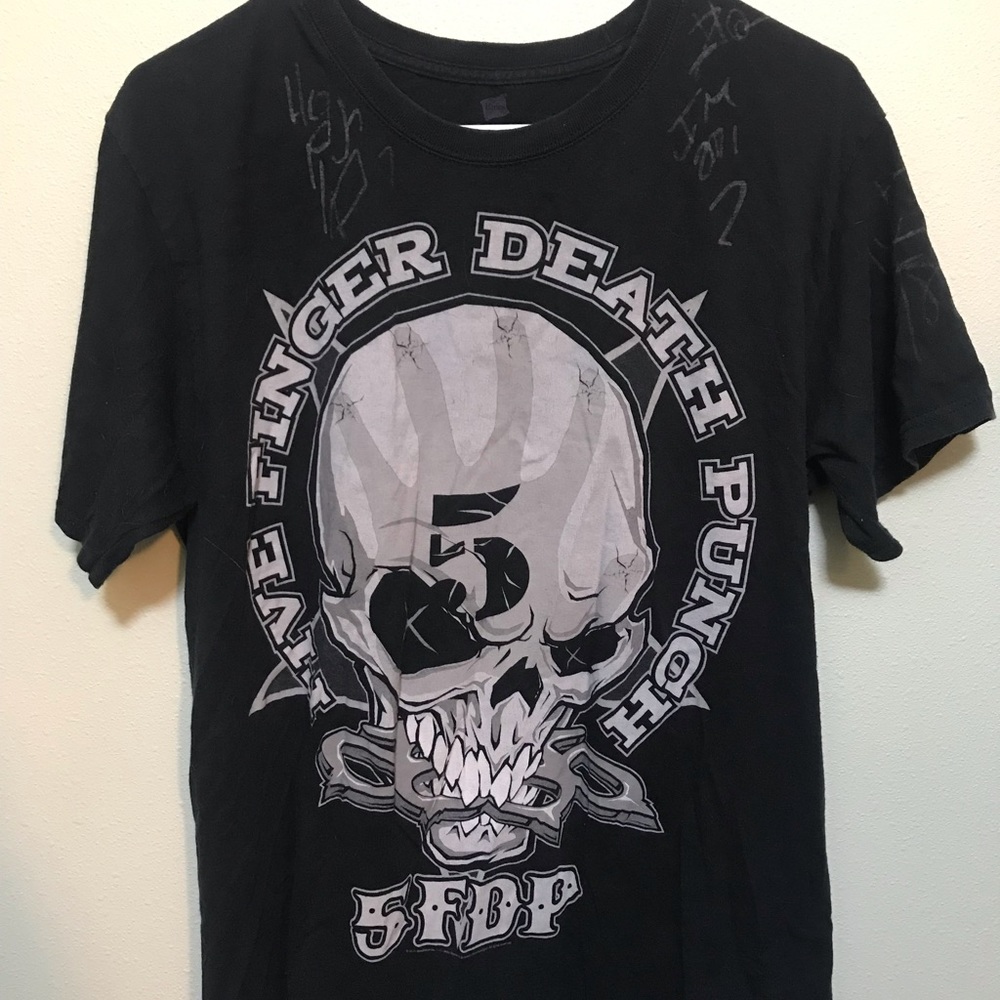 SIGNED five finger death punch shirt